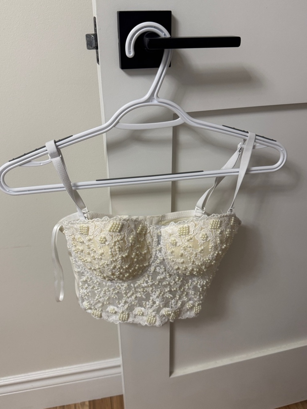 Windsor Ivory Beaded Lace Crop Top